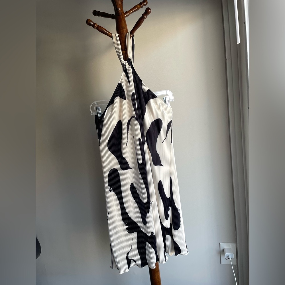 Black and White Halter Dress